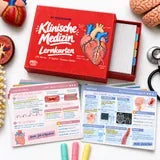 Klinische Medizin – M2 Lernkarten: die Lernkarten in der Box, davor die Karten zu STEMI und Schlaganfall